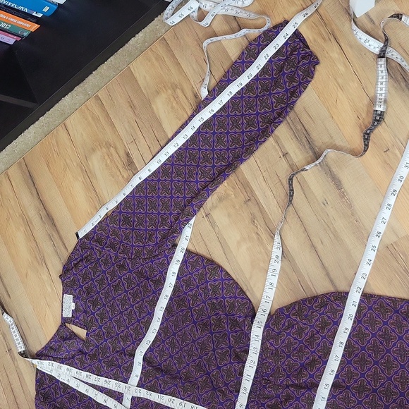 LUCCA COUTURE Purple Geometric Long Sleeve Open Back Romper - Picture 9 of 11